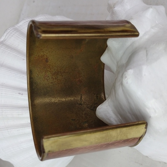 Piperlime Brassy Copper Snakeskin Cuff Bracelet with Deep Earth Tone Red Stone - Picture 3 of 8